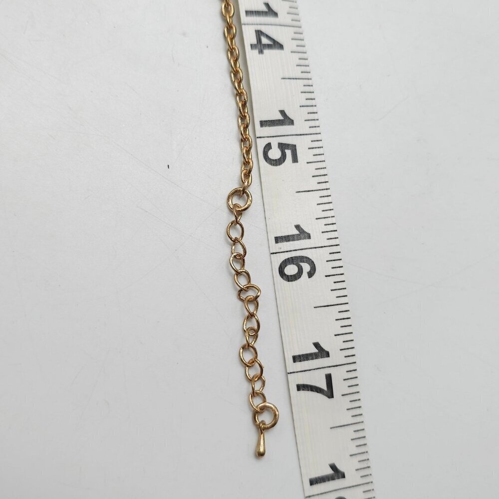 Gold Tone Statement Necklace With Leopard Print Resin Bib Design - Picture 4 of 4